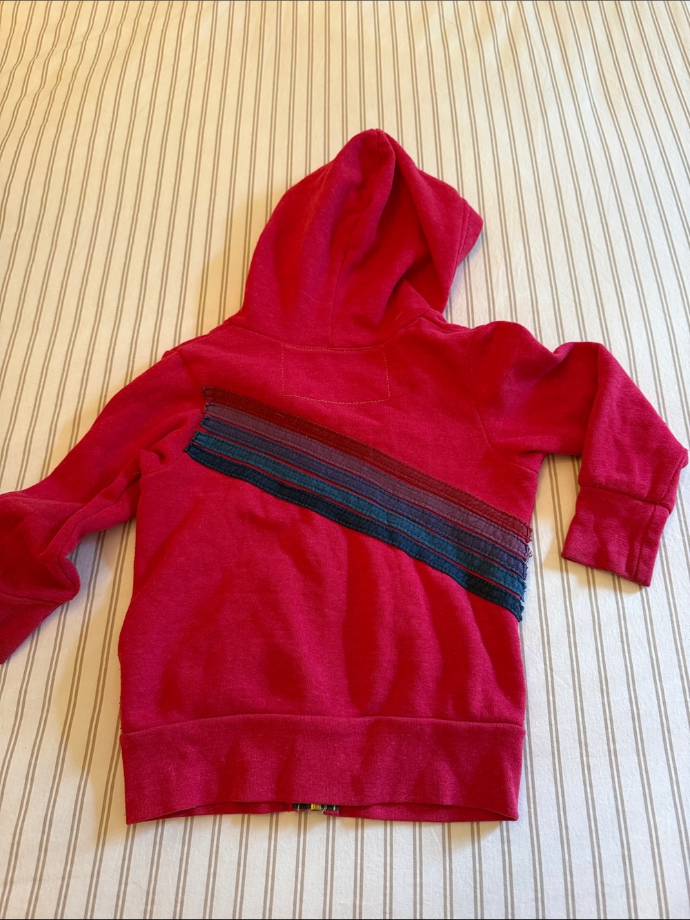 Aviator Nation Kids Hot Pink Hooded Zip Sweatshirt with Signature Stripes size 2 - Picture 7 of 7